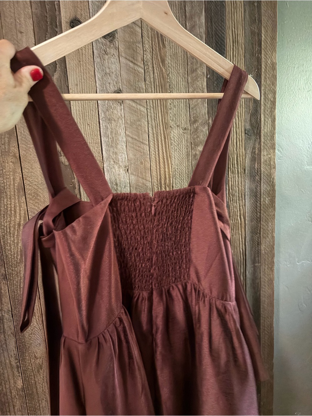 Tuckernuck Burgundy Maxi Dress with Tie Straps - Picture 2 of 3
